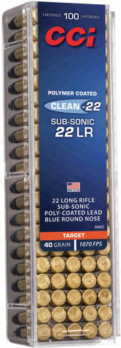 22 Long Rifle 40 Grain Lead Round Nose 100 Rounds CCI Ammunition